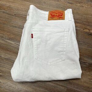 Levi's 514 White Jeans - Men Size 34x34 - Slim Fit, Straight Leg